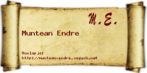 Muntean Endre névjegykártya